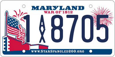 MD license plate 1AX8705