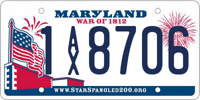 MD license plate 1AX8706