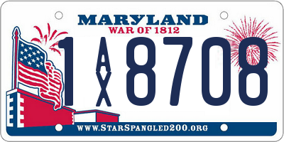 MD license plate 1AX8708