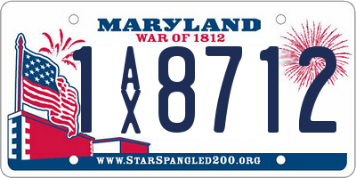 MD license plate 1AX8712