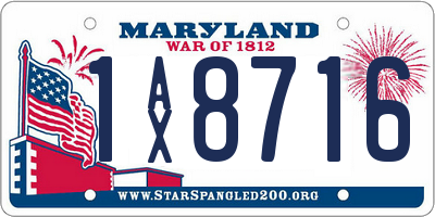 MD license plate 1AX8716