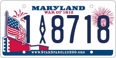 MD license plate 1AX8718