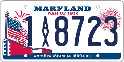 MD license plate 1AX8723