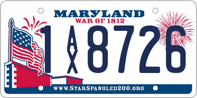 MD license plate 1AX8726