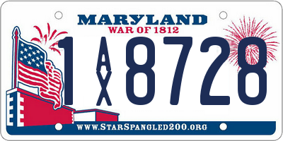 MD license plate 1AX8728
