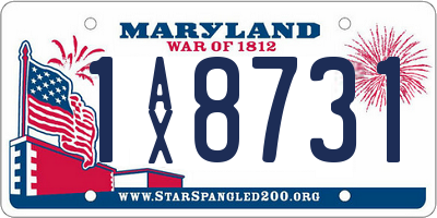 MD license plate 1AX8731