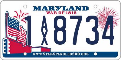 MD license plate 1AX8734