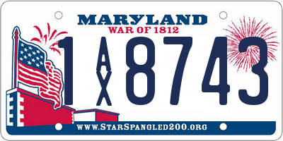 MD license plate 1AX8743