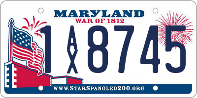 MD license plate 1AX8745