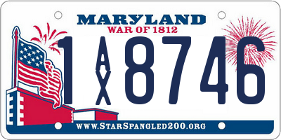 MD license plate 1AX8746