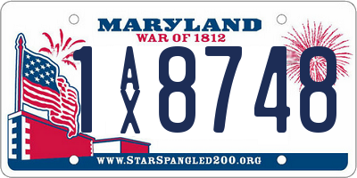 MD license plate 1AX8748