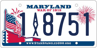 MD license plate 1AX8751