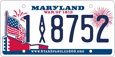 MD license plate 1AX8752