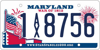 MD license plate 1AX8756