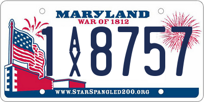 MD license plate 1AX8757