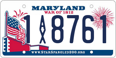 MD license plate 1AX8761