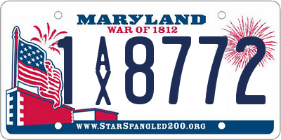 MD license plate 1AX8772