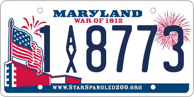 MD license plate 1AX8773