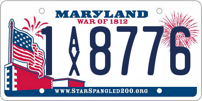 MD license plate 1AX8776