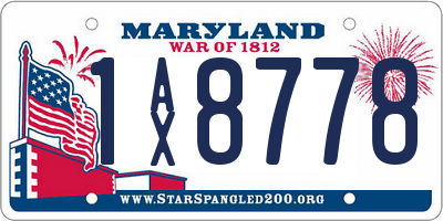 MD license plate 1AX8778