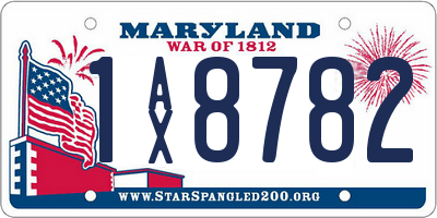MD license plate 1AX8782
