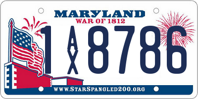MD license plate 1AX8786