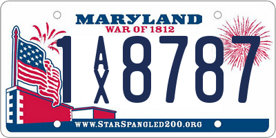 MD license plate 1AX8787