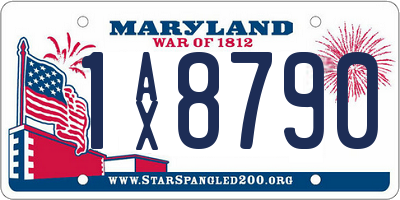 MD license plate 1AX8790