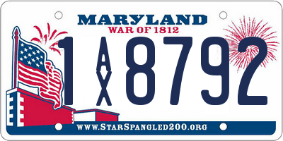 MD license plate 1AX8792