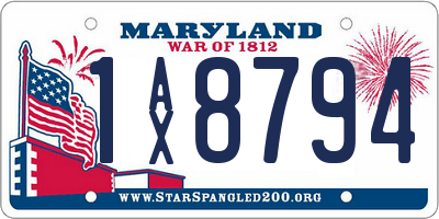MD license plate 1AX8794