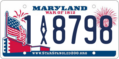 MD license plate 1AX8798