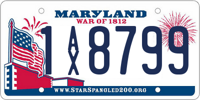 MD license plate 1AX8799