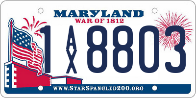 MD license plate 1AX8803