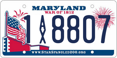 MD license plate 1AX8807