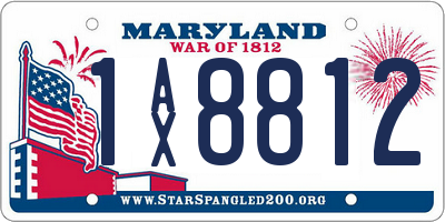 MD license plate 1AX8812
