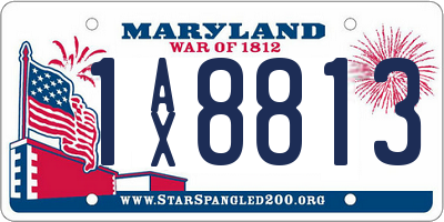 MD license plate 1AX8813