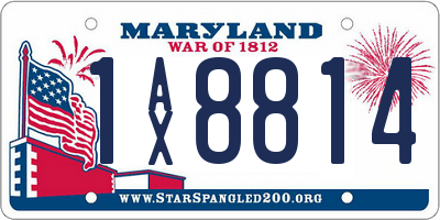 MD license plate 1AX8814