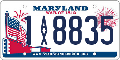 MD license plate 1AX8835
