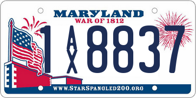 MD license plate 1AX8837
