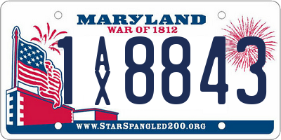 MD license plate 1AX8843