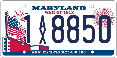 MD license plate 1AX8850