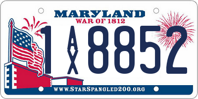 MD license plate 1AX8852