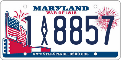MD license plate 1AX8857