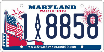 MD license plate 1AX8858