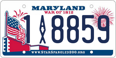 MD license plate 1AX8859