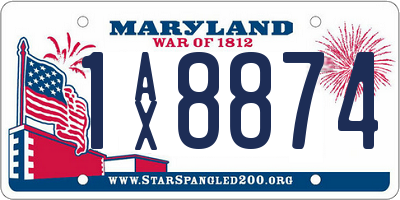 MD license plate 1AX8874