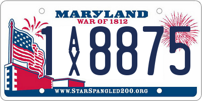 MD license plate 1AX8875