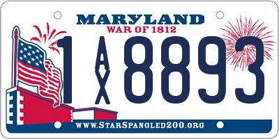 MD license plate 1AX8893