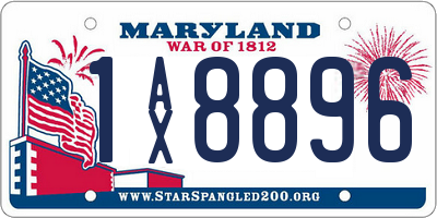 MD license plate 1AX8896