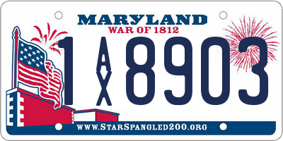 MD license plate 1AX8903